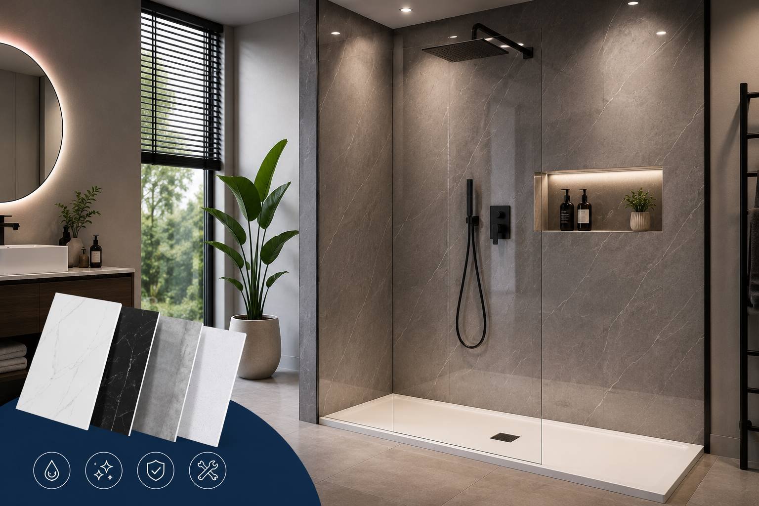 Best shower panel system UK comparison featuring modern waterproof bathroom wall panels