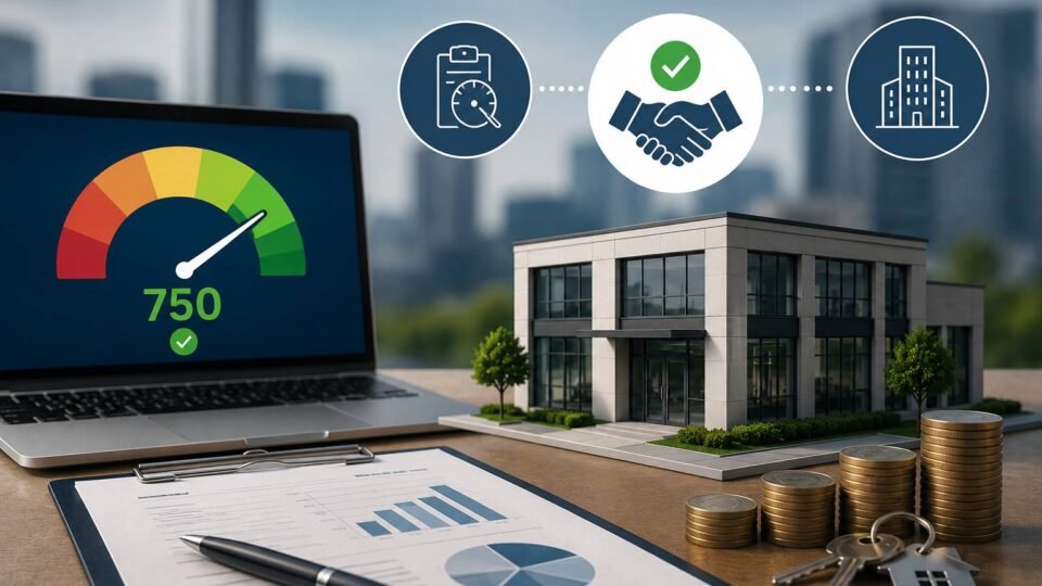 Business credit score and commercial mortgage approval