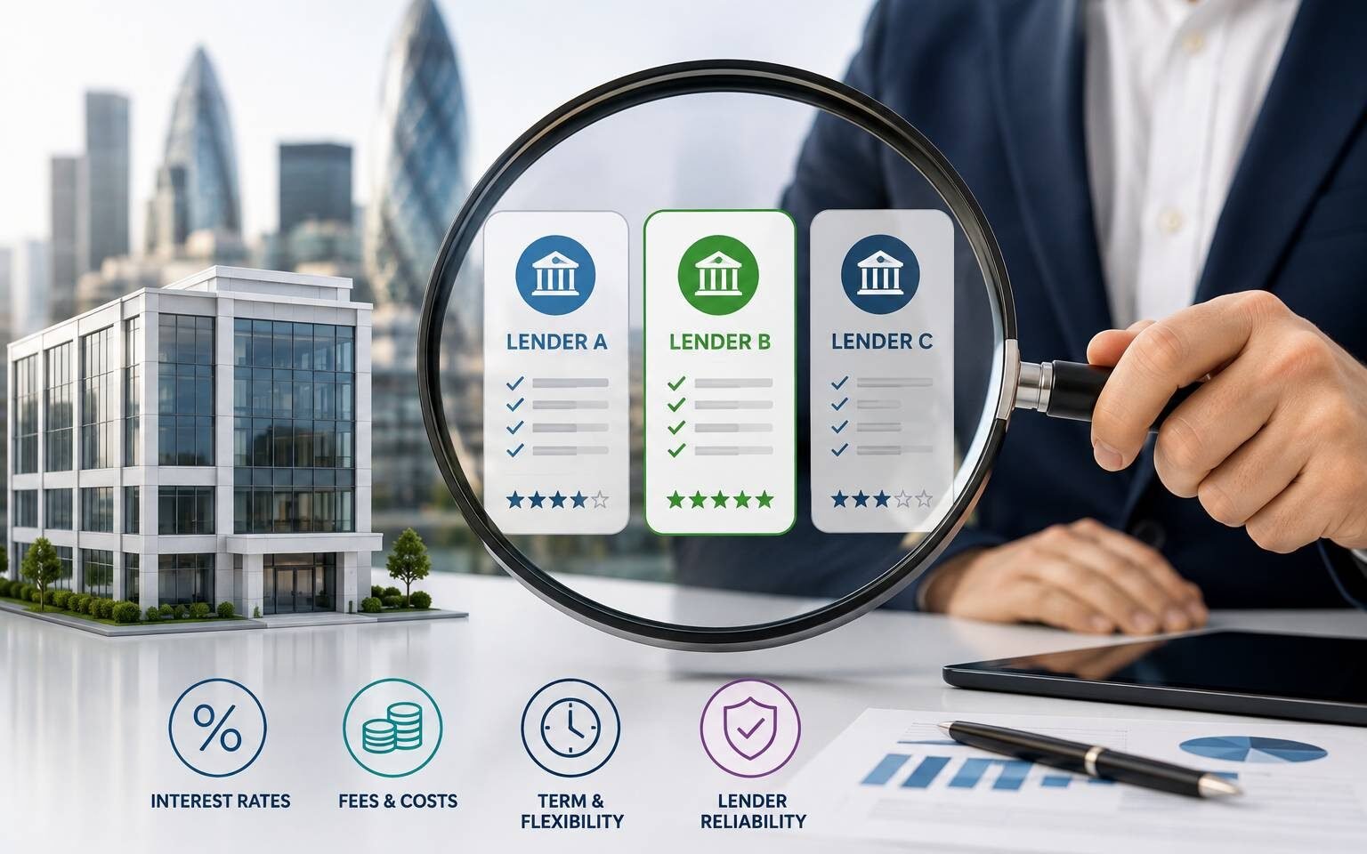 Commercial mortgage brokers comparing UK lenders